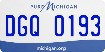 MI license plate DGQ0193
