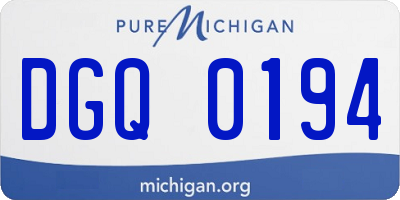 MI license plate DGQ0194