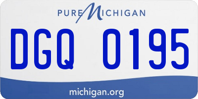 MI license plate DGQ0195