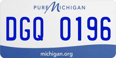 MI license plate DGQ0196