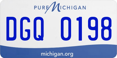 MI license plate DGQ0198