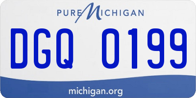 MI license plate DGQ0199