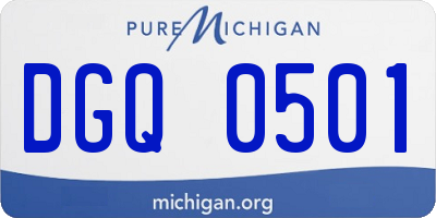 MI license plate DGQ0501