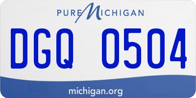 MI license plate DGQ0504
