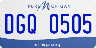 MI license plate DGQ0505