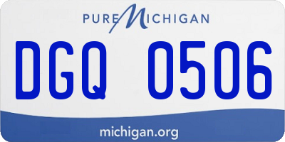 MI license plate DGQ0506