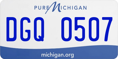 MI license plate DGQ0507