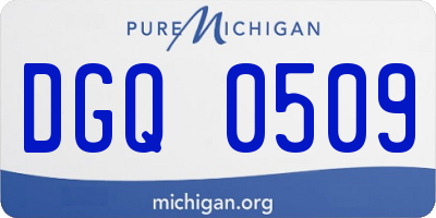 MI license plate DGQ0509