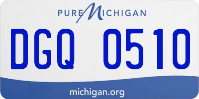 MI license plate DGQ0510