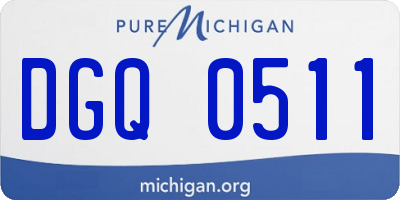 MI license plate DGQ0511