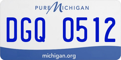 MI license plate DGQ0512