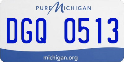 MI license plate DGQ0513