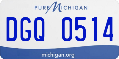 MI license plate DGQ0514