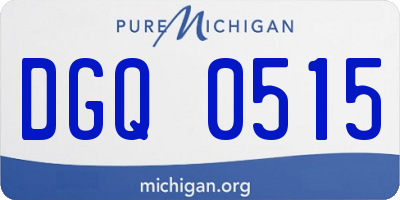 MI license plate DGQ0515
