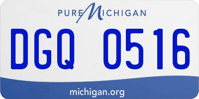 MI license plate DGQ0516
