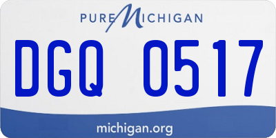 MI license plate DGQ0517