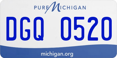 MI license plate DGQ0520