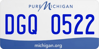 MI license plate DGQ0522