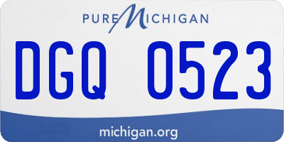 MI license plate DGQ0523