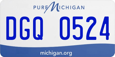 MI license plate DGQ0524