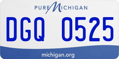 MI license plate DGQ0525