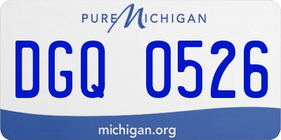 MI license plate DGQ0526