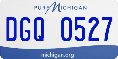 MI license plate DGQ0527