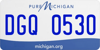 MI license plate DGQ0530