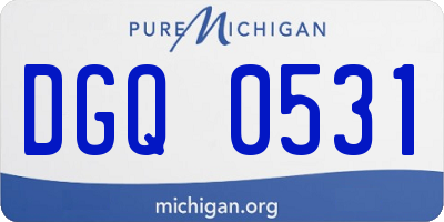 MI license plate DGQ0531