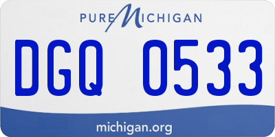 MI license plate DGQ0533