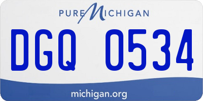 MI license plate DGQ0534