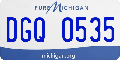 MI license plate DGQ0535