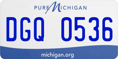MI license plate DGQ0536