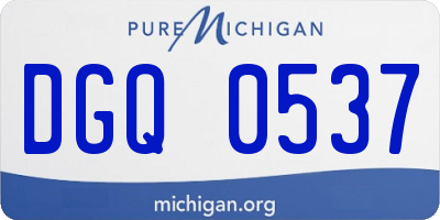 MI license plate DGQ0537