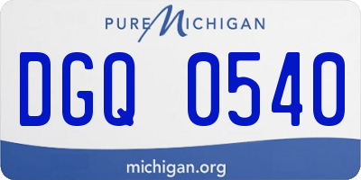 MI license plate DGQ0540