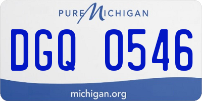 MI license plate DGQ0546