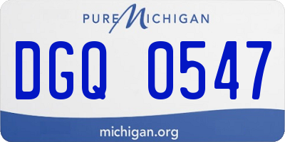 MI license plate DGQ0547