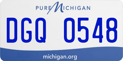 MI license plate DGQ0548