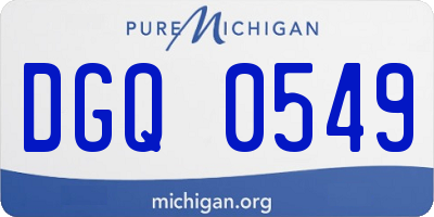 MI license plate DGQ0549