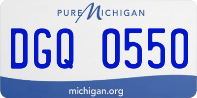 MI license plate DGQ0550