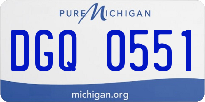 MI license plate DGQ0551