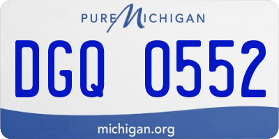 MI license plate DGQ0552