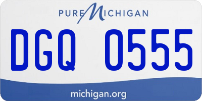 MI license plate DGQ0555