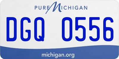 MI license plate DGQ0556