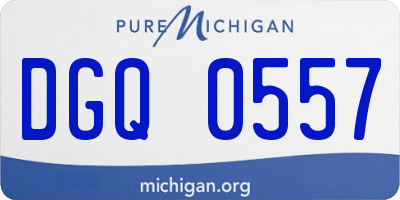 MI license plate DGQ0557