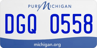 MI license plate DGQ0558