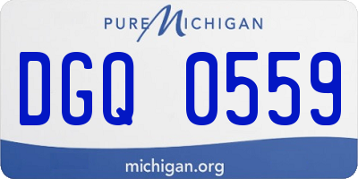 MI license plate DGQ0559