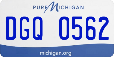 MI license plate DGQ0562