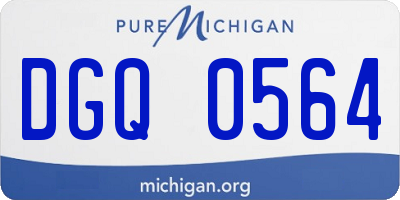MI license plate DGQ0564