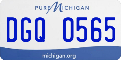 MI license plate DGQ0565